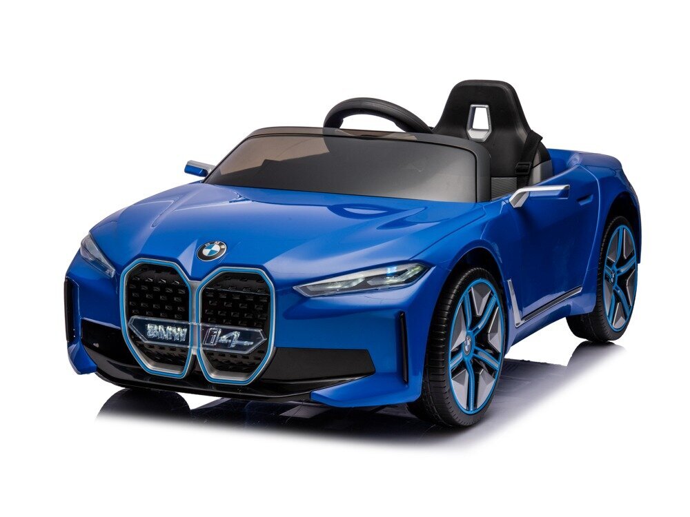 Vienvietis elektromobilis vaikams BMW i4, mėlynas kaina ir informacija | Elektromobiliai vaikams | pigu.lt