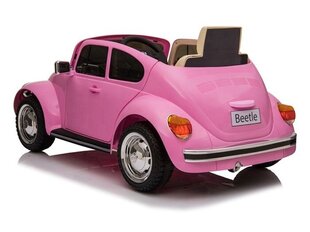 Volkswagen Beetle Classic 12v с музыкальным модулем, розовый цена и информация | Электромобили для детей | pigu.lt