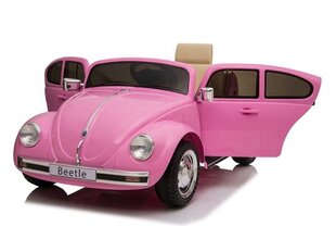 Volkswagen Beetle Classic 12v с музыкальным модулем, розовый цена и информация | Электромобили для детей | pigu.lt