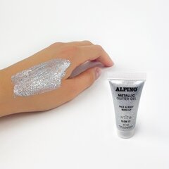 Gelis grimui vaikams Alpino Metallic Silver, 14 ml kaina ir informacija | Kosmetika vaikams ir mamoms | pigu.lt