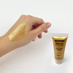 Gelis grimui vaikams Alpino Metallic Gold, 14 ml kaina ir informacija | Kosmetika vaikams ir mamoms | pigu.lt