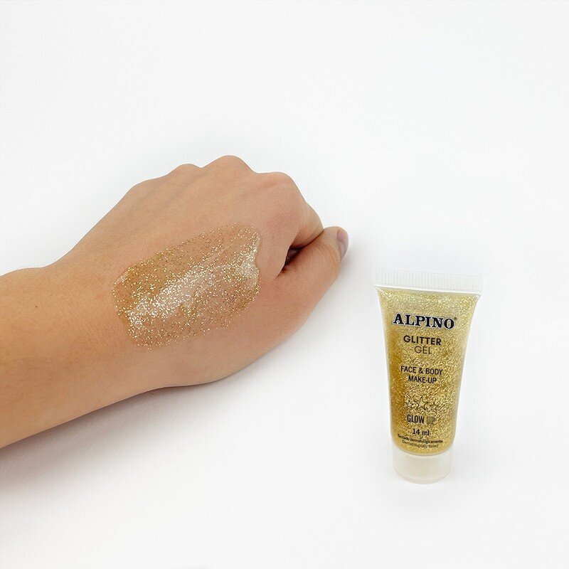 Gelis grimui su blizgučiais Alpino Glitter Gold vaikams, 14 ml цена и информация | Kosmetika vaikams ir mamoms | pigu.lt