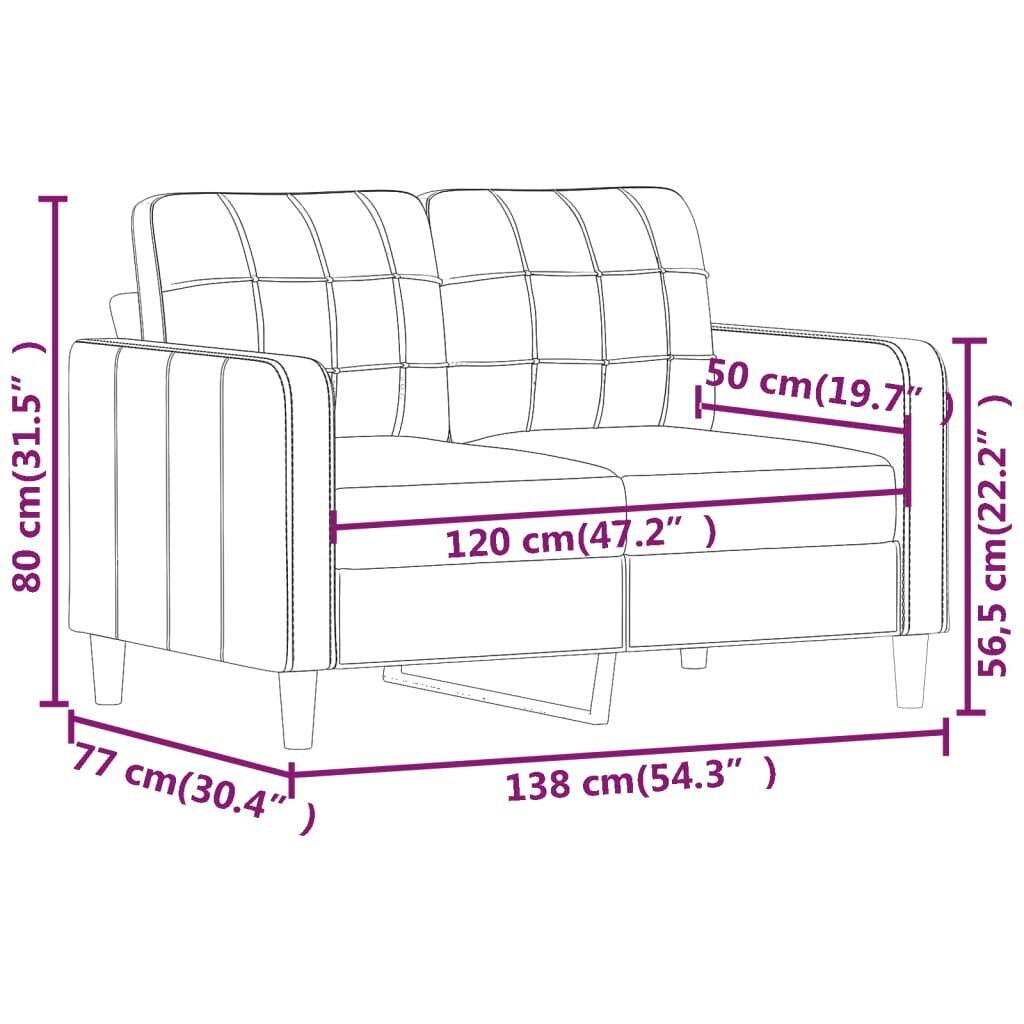 Sofa vidaXL, pilka kaina ir informacija | Sofos | pigu.lt