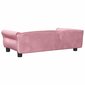 Aksomo lova šunims vidaXL, 95x55x30 cm, rožinė kaina ir informacija | Guoliai, pagalvėlės | pigu.lt