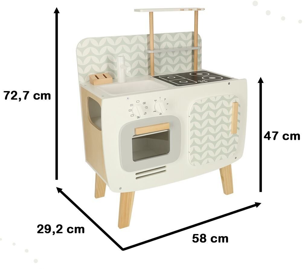 Medinė virtuvėlė Retro, 72x29x58 cm kaina ir informacija | Žaislai mergaitėms | pigu.lt