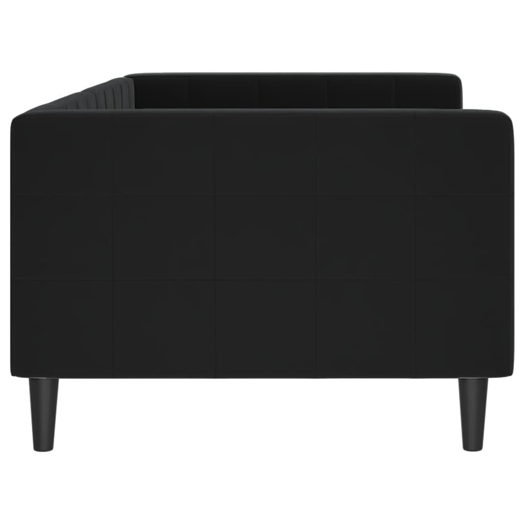 Sofa-lova vidaXL, 90x190 cm, juoda kaina ir informacija | Lovos | pigu.lt