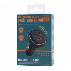 Remax RCC330 Earl Series 66W PD+QC 2C+1A Zinc Alloy Fast Car Charger kaina ir informacija | Planšečių, el. skaityklių priedai | pigu.lt