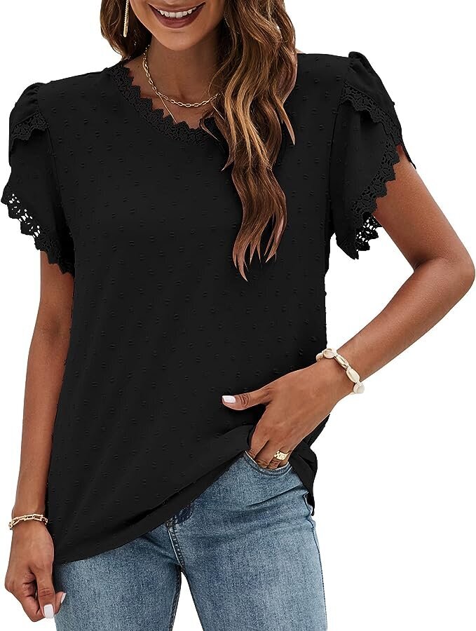 Marškinėliai moterims Fcsonu, juodi kaina ir informacija | Palaidinės, marškiniai moterims | pigu.lt