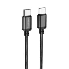 Borofone Cable BX87 Sharp - Type C to Type C - PD 60W 1 metre black цена и информация | Кабели и провода | pigu.lt