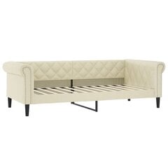 Sofa-lova vidaXL, 100x200 cm, smėlio spalvos kaina ir informacija | Lovos | pigu.lt