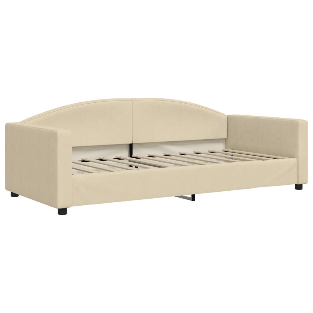 Sofa-lova vidaXL, 90x200 cm, smėlio spalvos цена и информация | Lovos | pigu.lt