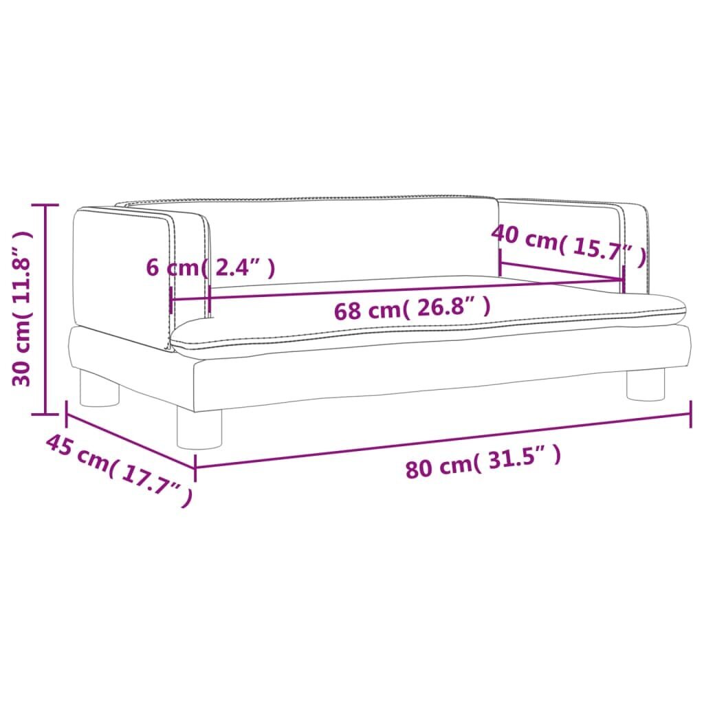 Vaikiška sofa vidaXL, pilka цена и информация | Vaikiški sėdmaišiai, foteliai, pufai | pigu.lt