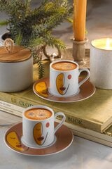 Kutahya Porselen puodelių ir lėkštučių rinkinys, 4 dalių цена и информация | Стаканы, фужеры, кувшины | pigu.lt