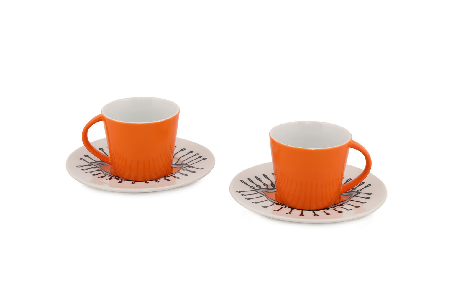 Kutahya Porselen puodelių kavai su lėkštutėmis komplektas Orient, 4 dalių kaina ir informacija | Taurės, puodeliai, ąsočiai | pigu.lt