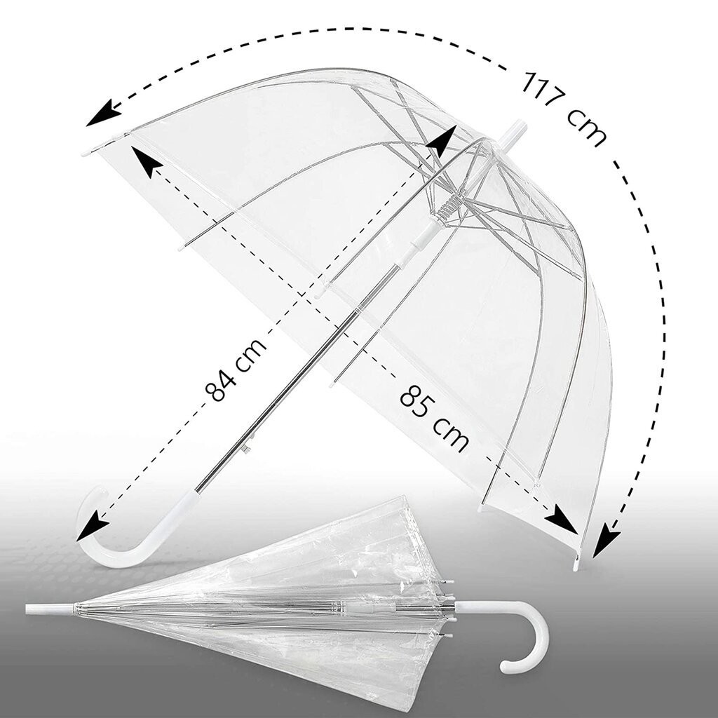 Didelis permatomas skėtis kaina ir informacija | Moteriški skėčiai | pigu.lt