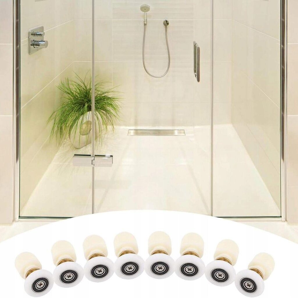 Ratai dušo durims 8 vnt. 25 mm kaina ir informacija | Priedai vonioms, dušo kabinoms | pigu.lt