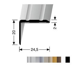 Алюминиевый профиль для отделки углов BEST 235 SK, Kuberit, 270 cм, черного цвета цена и информация | Профили соединения | pigu.lt