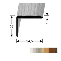 Алюминиевый профиль для отделки углов BEST 235 H/SK, Kuberit, 270 cм, цвет дуба цена и информация | Профили соединения | pigu.lt