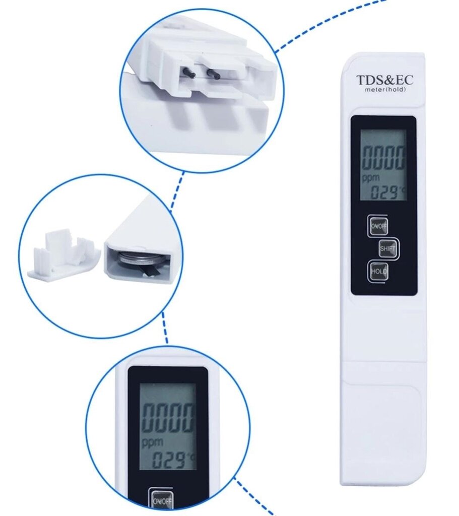 Vandens kietumo matuoklis kaina ir informacija | Drėgmės, temperatūros, pH, ORP matuokliai | pigu.lt