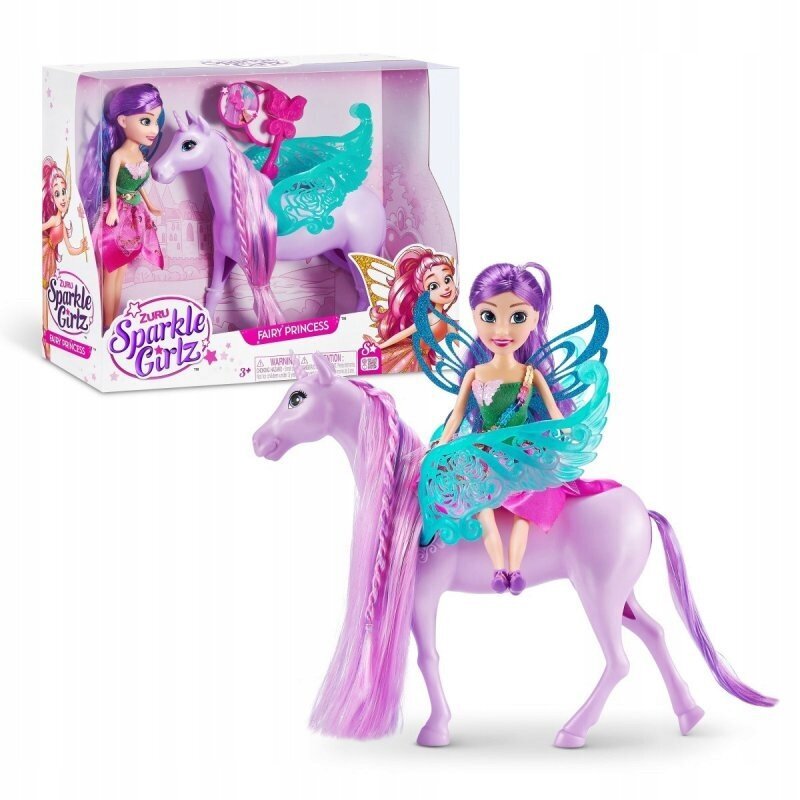 Lėlė fėja su žirgu Sparkle Girlz, 100413 kaina ir informacija | Žaislai mergaitėms | pigu.lt