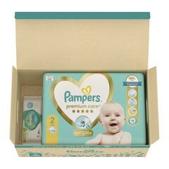 Подгузники Pampers Premium Care размер 2, 4–8 кг, 136 шт. + ПОДАРОК Harmonie Aqua 48 салфетки для младенцев цена и информация | Подгузники | pigu.lt