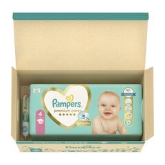 Подгузники Pampers Premium Care 4, 9-14 кг, 104 шт. + Салфетки Harmonie Aqua 48 шт. цена и информация | Подгузники | pigu.lt