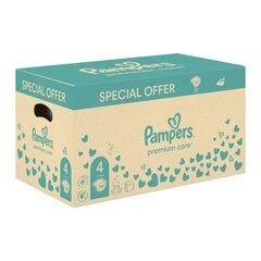 Sauskelnės Pampers Premium Care 4, 9–14 kg, 104 vnt. + Servetėlės Harmonie Aqua 48 vnt. kaina ir informacija | Sauskelnės | pigu.lt