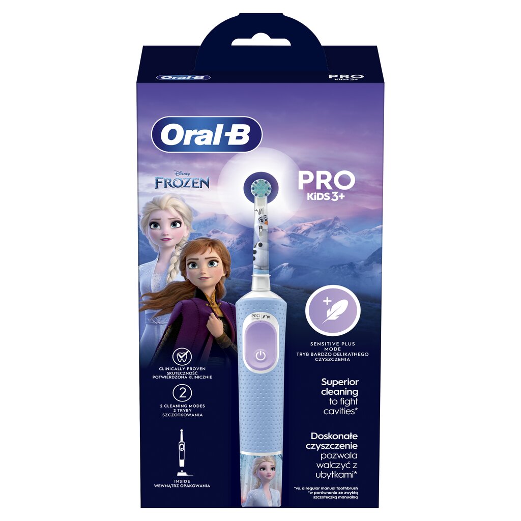 Oral-B Vitality Pro Kids 3+ Frozen цена и информация | Elektriniai dantų šepetėliai | pigu.lt