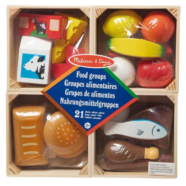 Medinių maisto produktų rinkinys Melissa&Doug, įvairių spalvų kaina ir informacija | Žaislai mergaitėms | pigu.lt