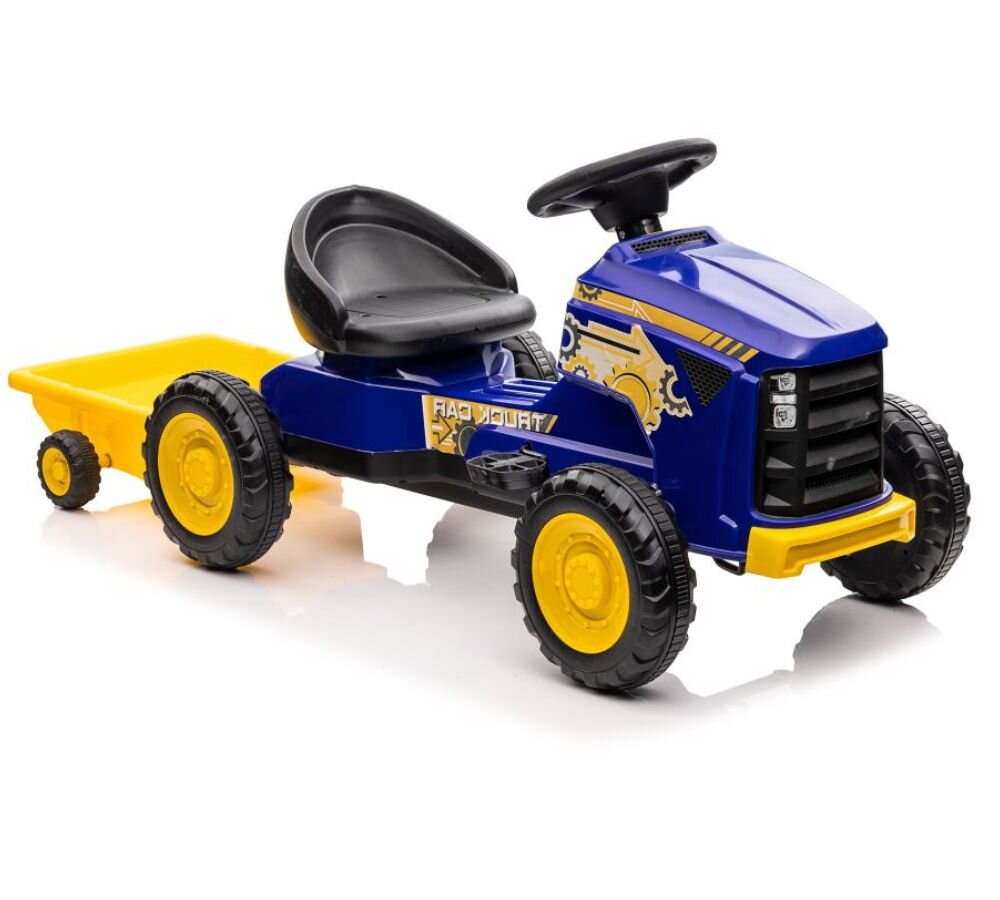 Minamas vaikiškas traktorius G206 su priekaba, mėlynas kaina ir informacija | Žaislai kūdikiams | pigu.lt