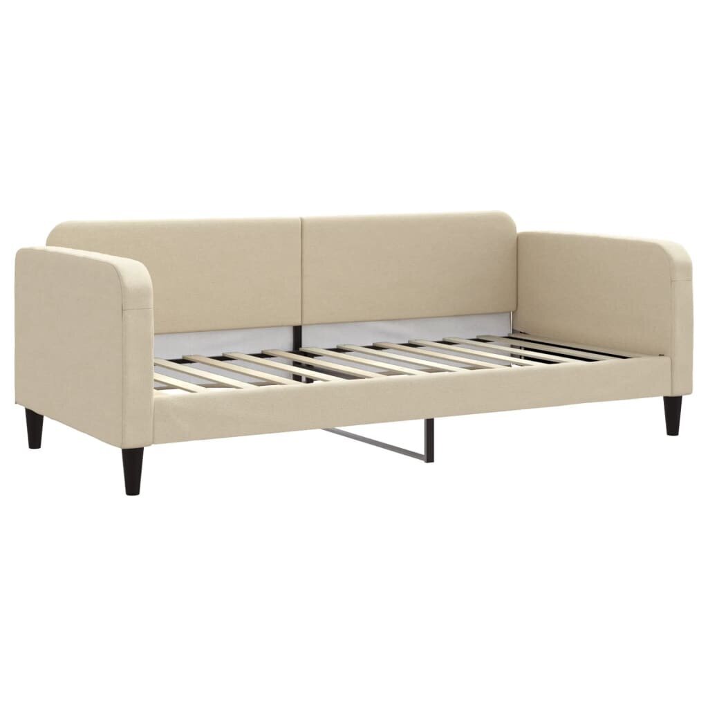 Sofa-lova vidaXL, 90x200 cm, smėlio spalvos kaina ir informacija | Lovos | pigu.lt