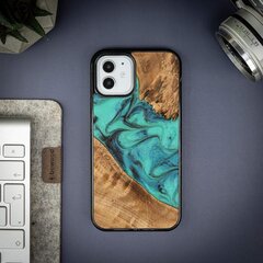 Bewood Unique Turquoise iPhone 12|12 Pro Wood and Resin Case - Turquoise Black цена и информация | Чехлы для телефонов | pigu.lt