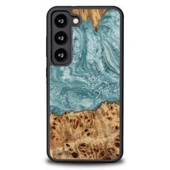 Wood and resin case for Samsung Galaxy S23 Bewood Unique Uranus - blue and white цена и информация | Чехлы для телефонов | pigu.lt