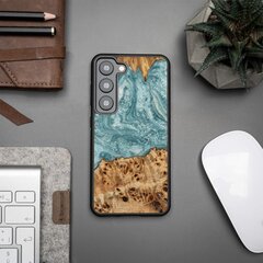 Wood and resin case for Samsung Galaxy S23 Bewood Unique Uranus - blue and white цена и информация | Чехлы для телефонов | pigu.lt