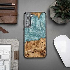 Wood and resin case for Samsung Galaxy S23 Plus Bewood Unique Uranus - blue and white цена и информация | Чехлы для телефонов | pigu.lt