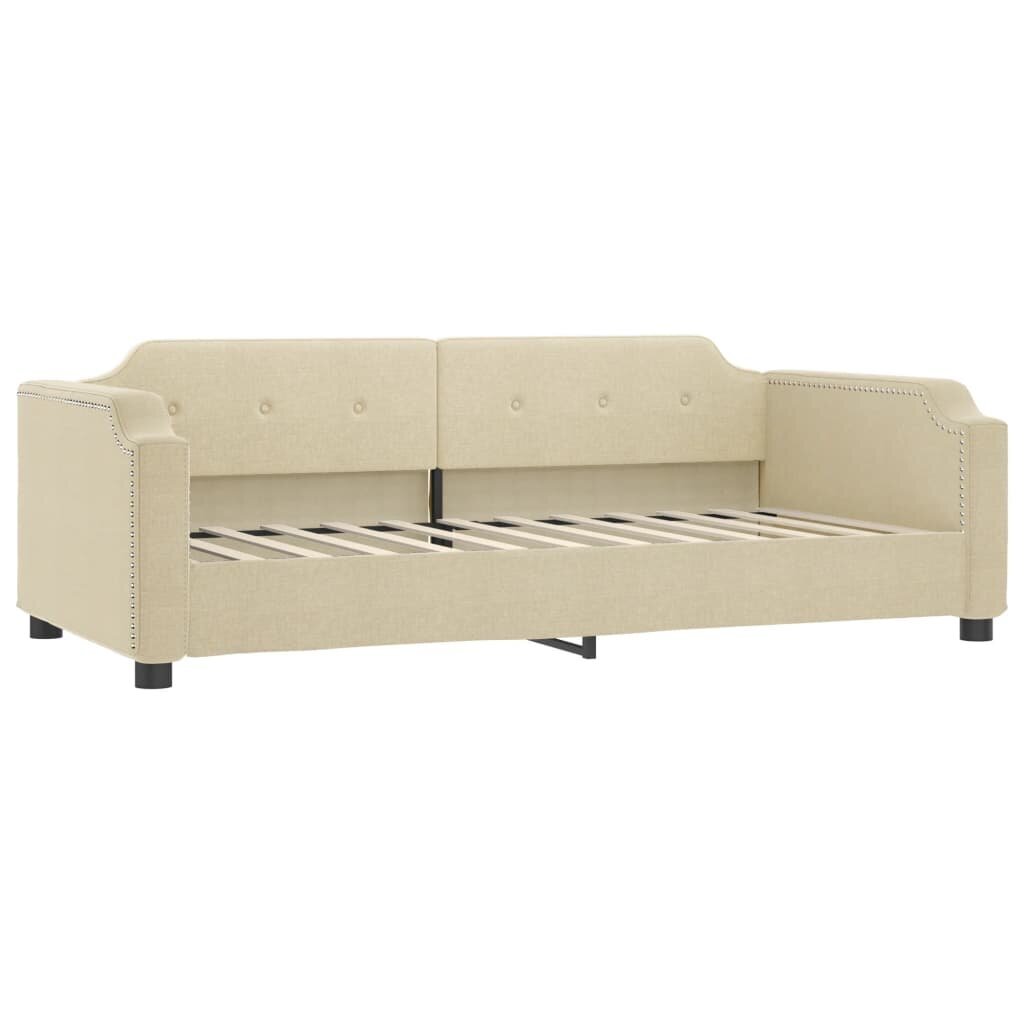 Sofa-lova vidaXL, 100x200 cm, smėlio spalvos kaina ir informacija | Lovos | pigu.lt