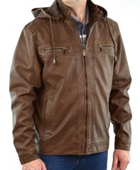 Куртка кожаная мужская Skorp 409-to, коричневая цена и информация | Мужские куртки | pigu.lt