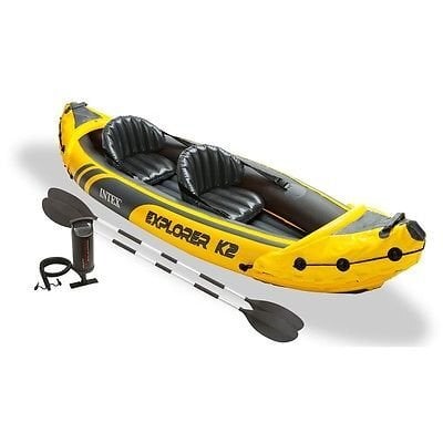 Pripučiama baidarė Intex Explorer K2, 312x91x51 cm цена и информация | Valtys ir baidarės | pigu.lt