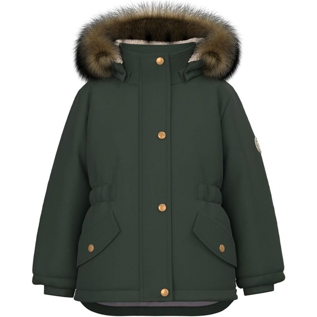 Striukė mergaitėms Name It Parka Jacket 284403, žalia kaina ir informacija | Striukės, paltai mergaitėms | pigu.lt