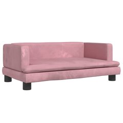 Aksomo lova šunims vidaXL, 80x45x30 cm, rožinė kaina ir informacija | Guoliai, pagalvėlės | pigu.lt