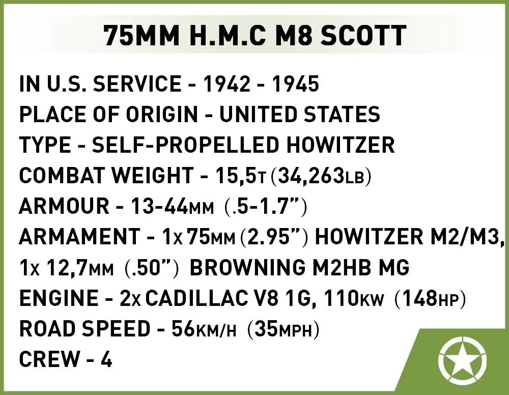 Konstruktorius Cobi H.M.C M8 Scott, 525 dal. kaina ir informacija | Konstruktoriai ir kaladėlės | pigu.lt