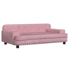 Aksomo lova šunims vidaXL, 90x53x30 cm, rožinė kaina ir informacija | Guoliai, pagalvėlės | pigu.lt