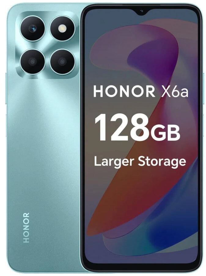 Honor X6A 4/128GB 5109ATMC Cyan Lake kaina ir informacija | Mobilieji telefonai | pigu.lt