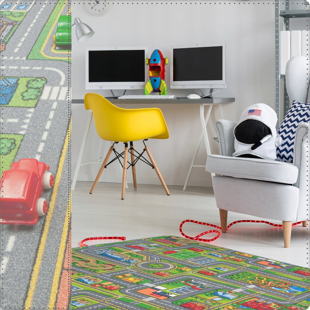 Vaikiškas kilimas su keliais, 100 x 150 cm kaina ir informacija | Kilimai | pigu.lt