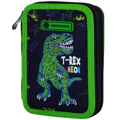 Mokyklinis penalas su priedais AstraBag AC21 T-Rex Neon 503023019, 20,5x13x4,5 cm kaina ir informacija | Penalai | pigu.lt