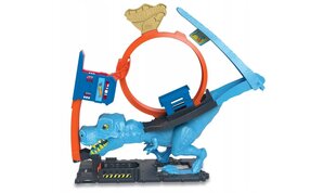Dinozauras su automobilių trasa Hot Wheels kaina ir informacija | Žaislai berniukams | pigu.lt