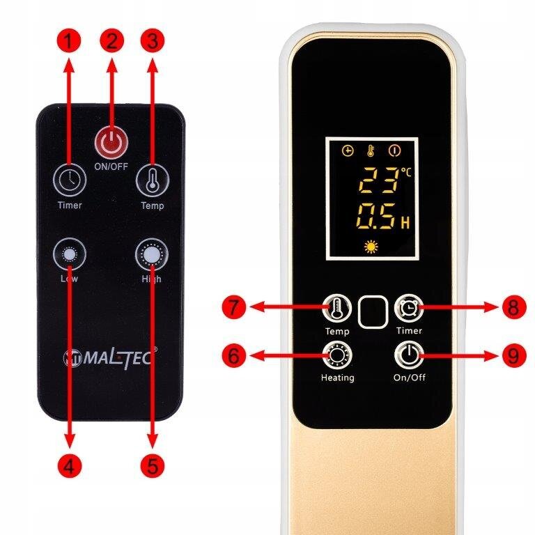 Elektrinis šildytuvas Maltec 2500W kaina ir informacija | Šildytuvai | pigu.lt