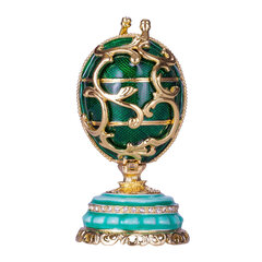 Faberge stiliaus kiaušinis Pavasario gėlės, žalias kaina ir informacija | Kitos originalios dovanos | pigu.lt