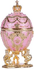 Faberge stiliaus kiaušinis, papuošalų dėžutė, rožinė kaina ir informacija | Kitos originalios dovanos | pigu.lt