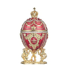 Faberge stiliaus kiaušinis, papuošalų dėžutė, raudona kaina ir informacija | Kitos originalios dovanos | pigu.lt